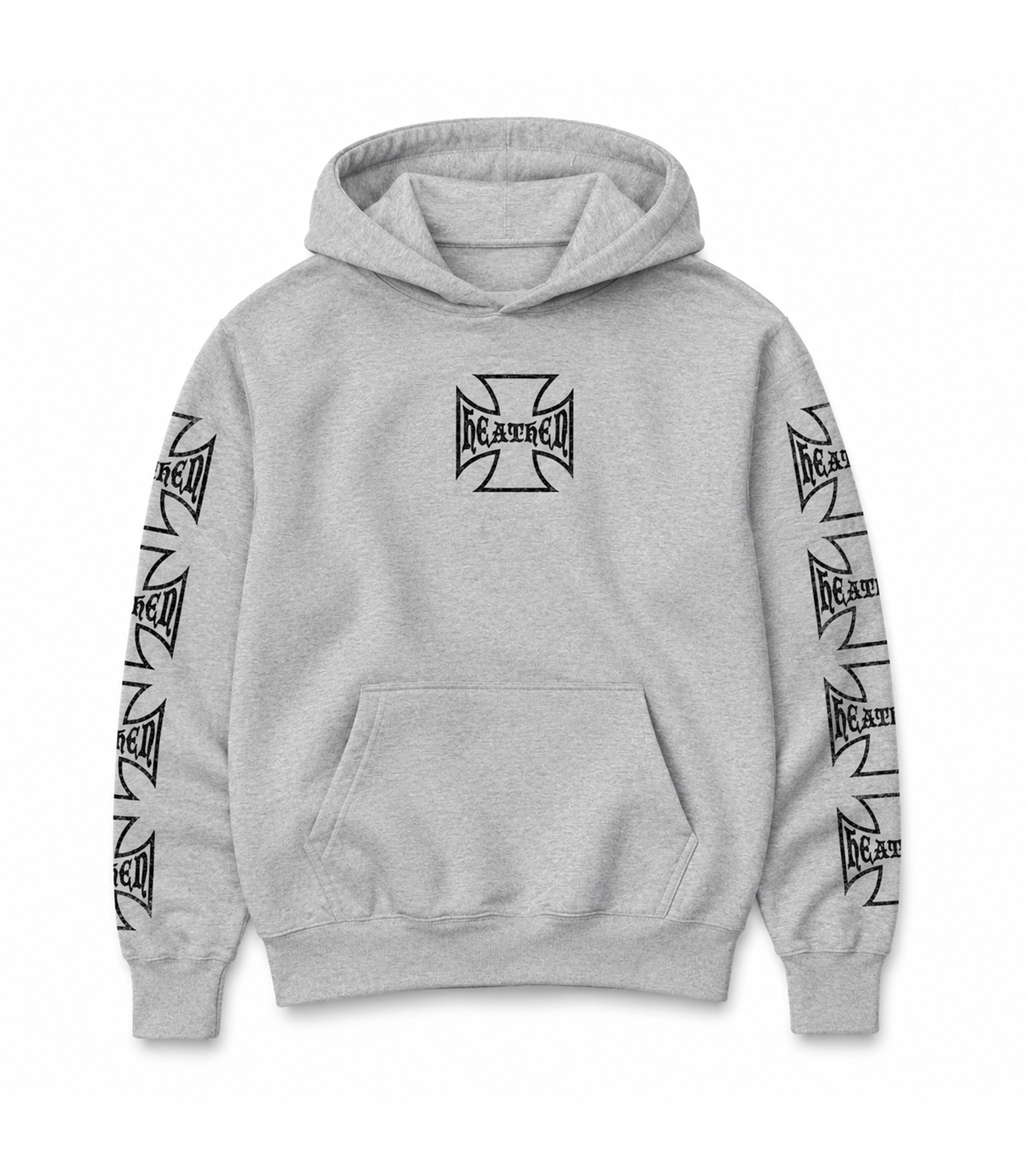 Distressed Hoody - Heather Grey