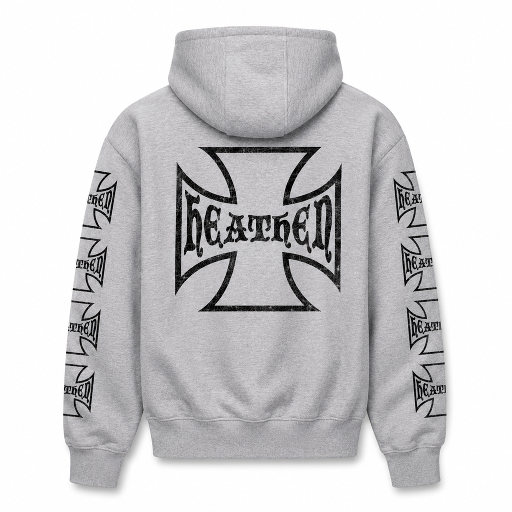 Distressed Hoody - Heather Grey