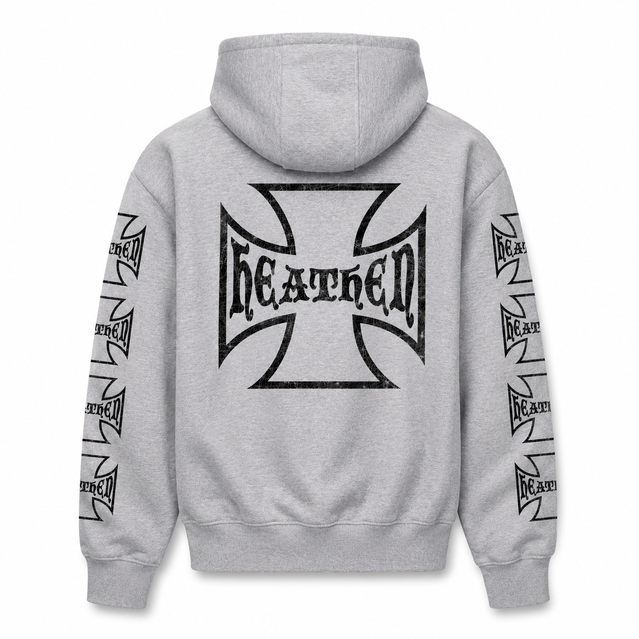 Distressed Hoody - Heather Grey