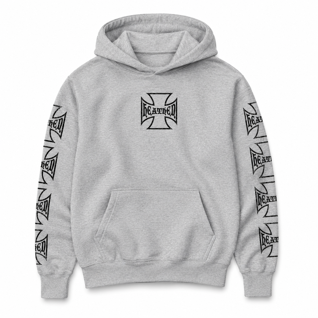 Distressed Hoody - Heather Grey