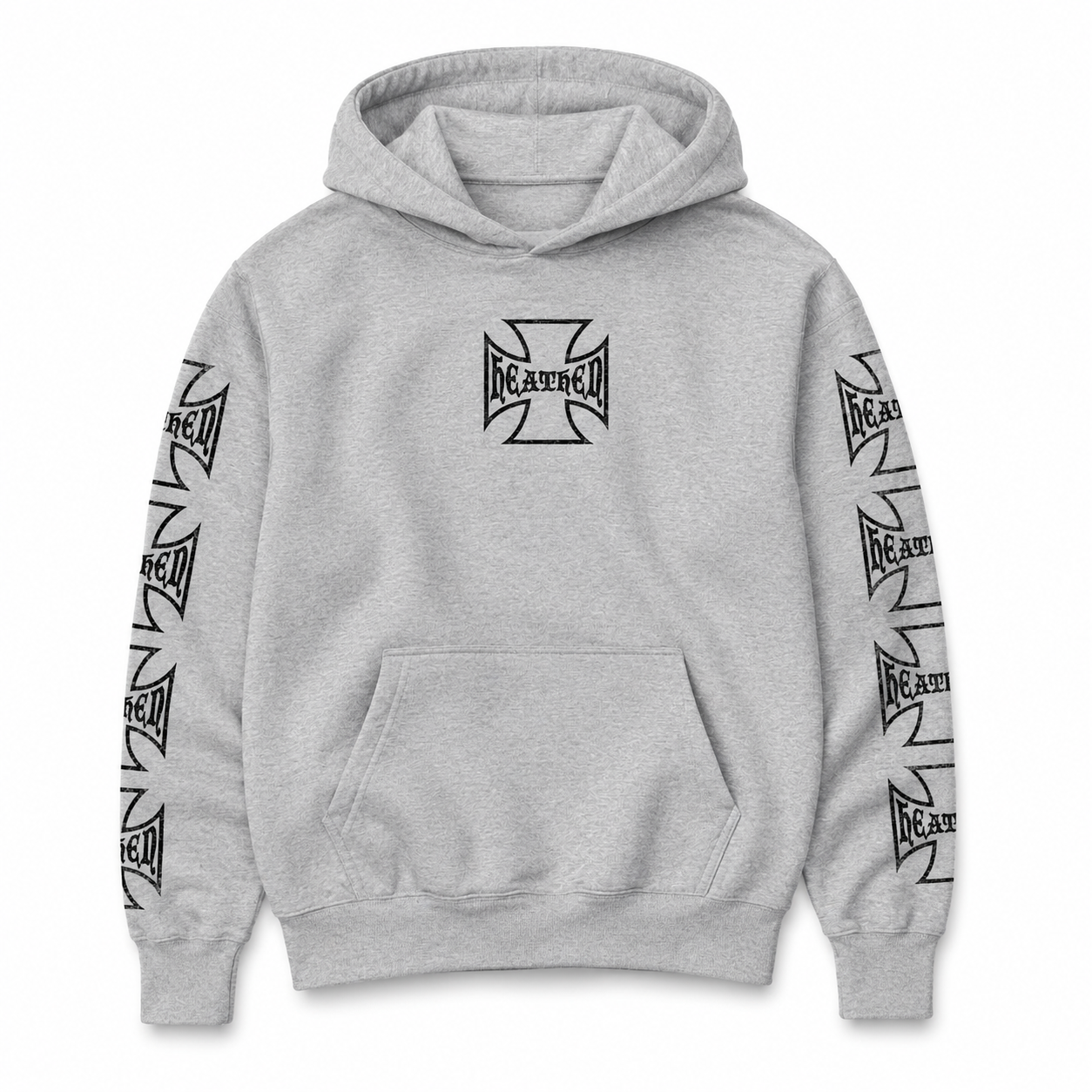 Distressed Hoody - Heather Grey
