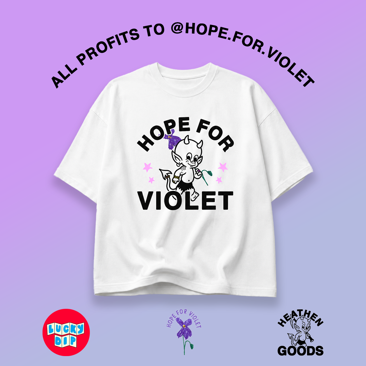 Hope For Violet T Shirt - White