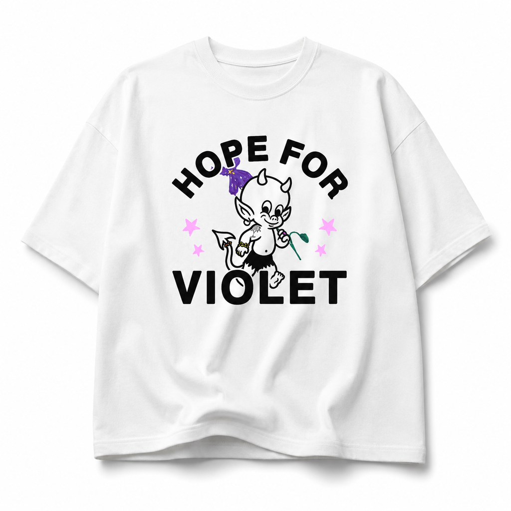 Hope For Violet T Shirt - White