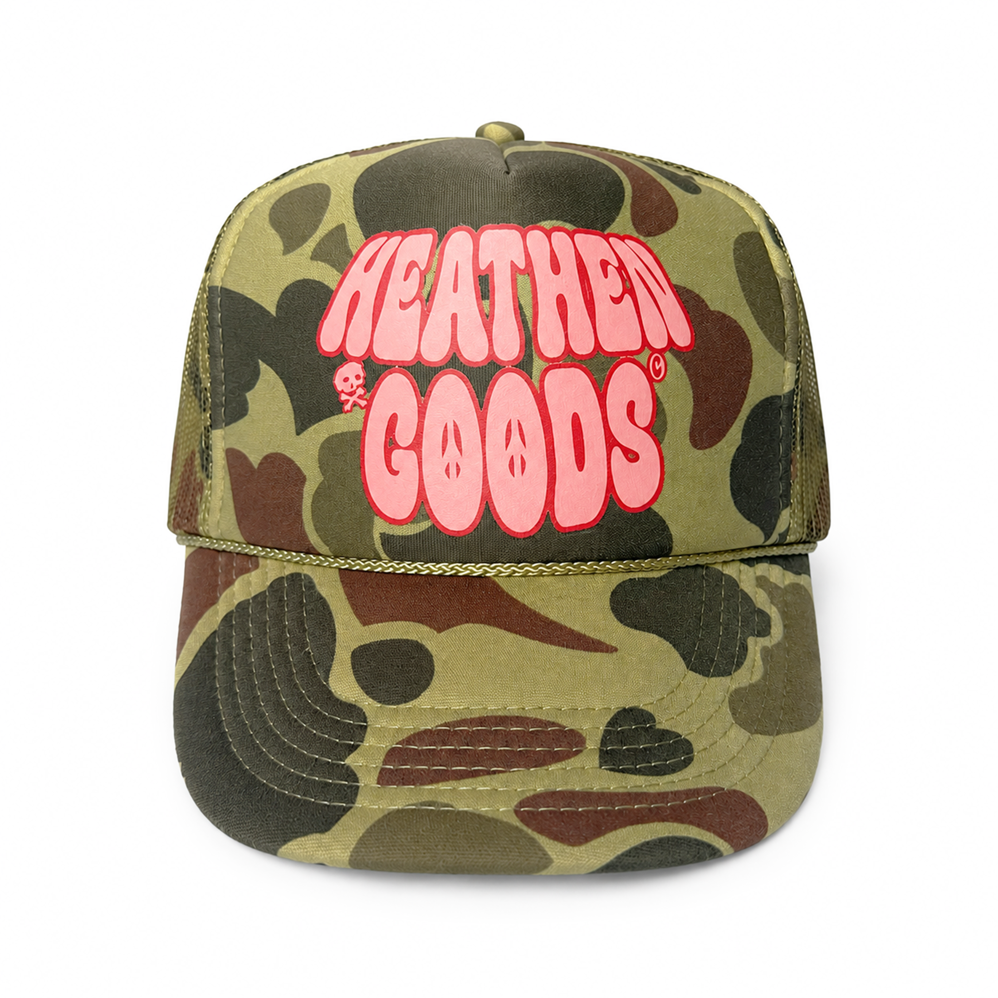 Peace Foam Trucker Cap - Green Camo