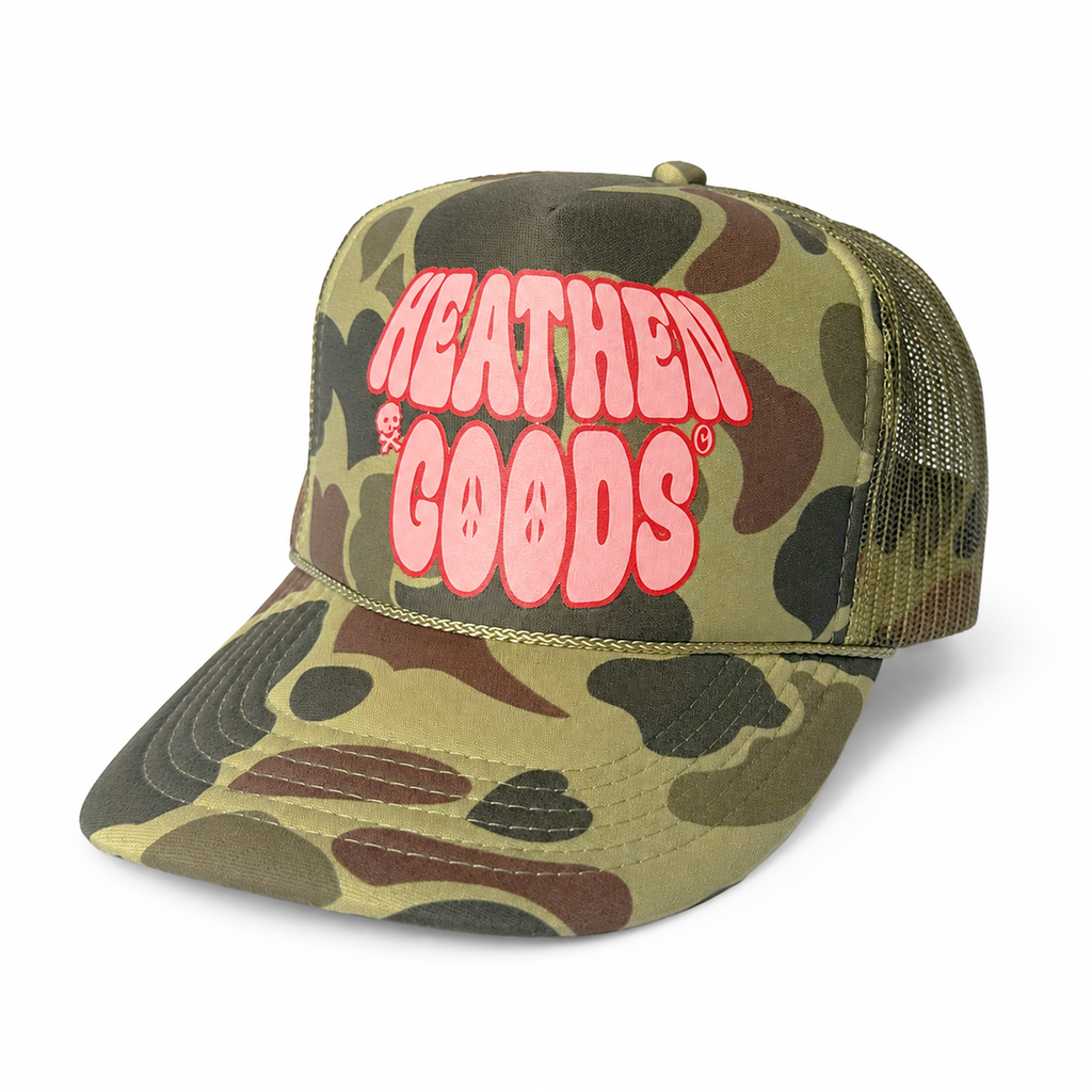 Peace Foam Trucker Cap - Green Camo