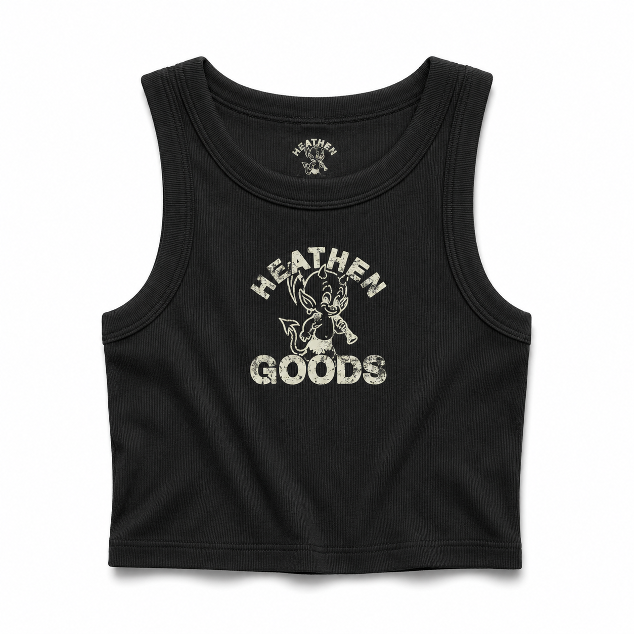 Women's Core Logo Ribbed Tank - Black