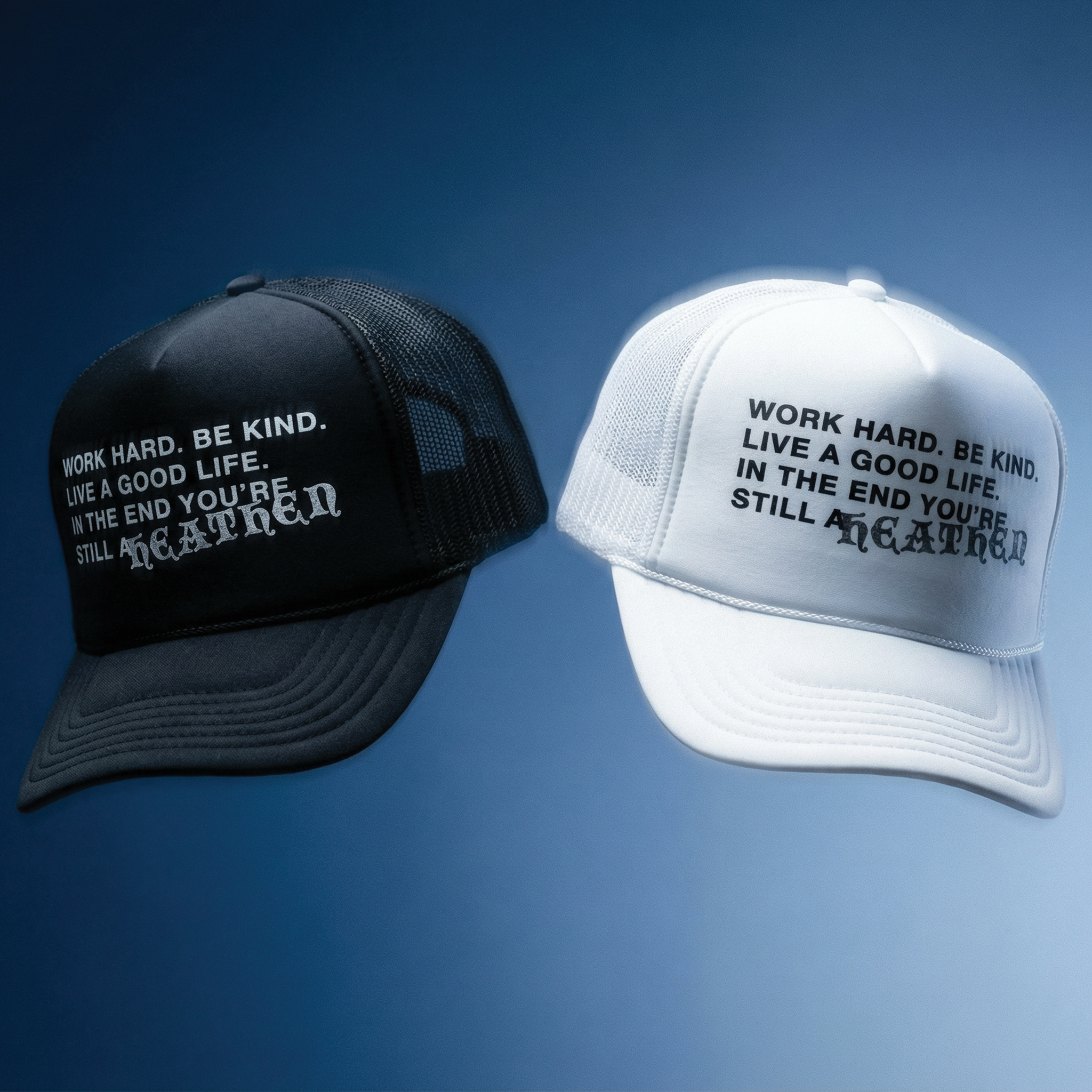 Work Hard Trucker Cap - White