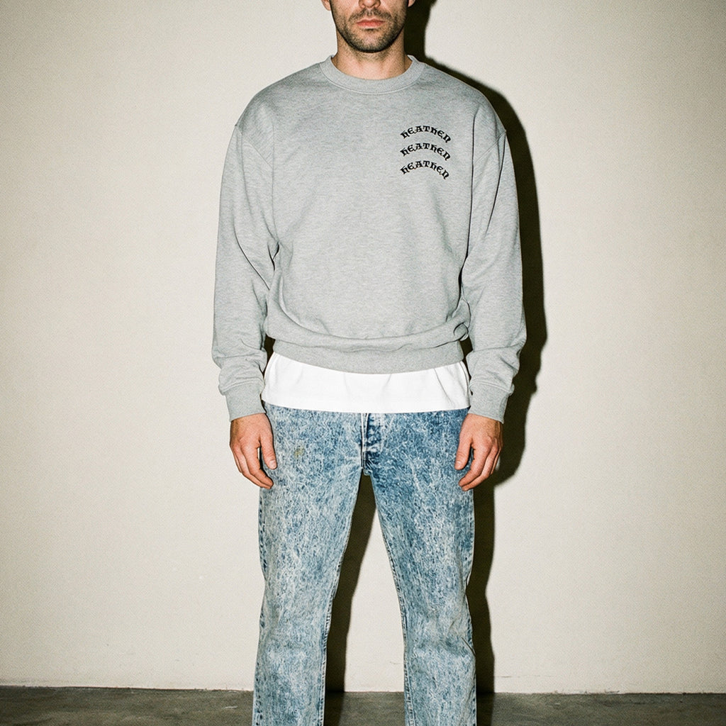 Stacked Crewneck Sweatshirt - Heather Grey