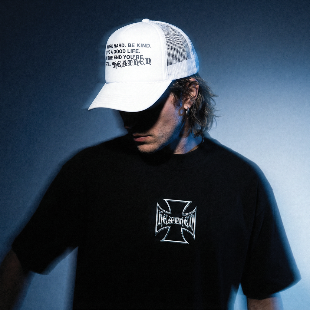 Work Hard Trucker Cap - White